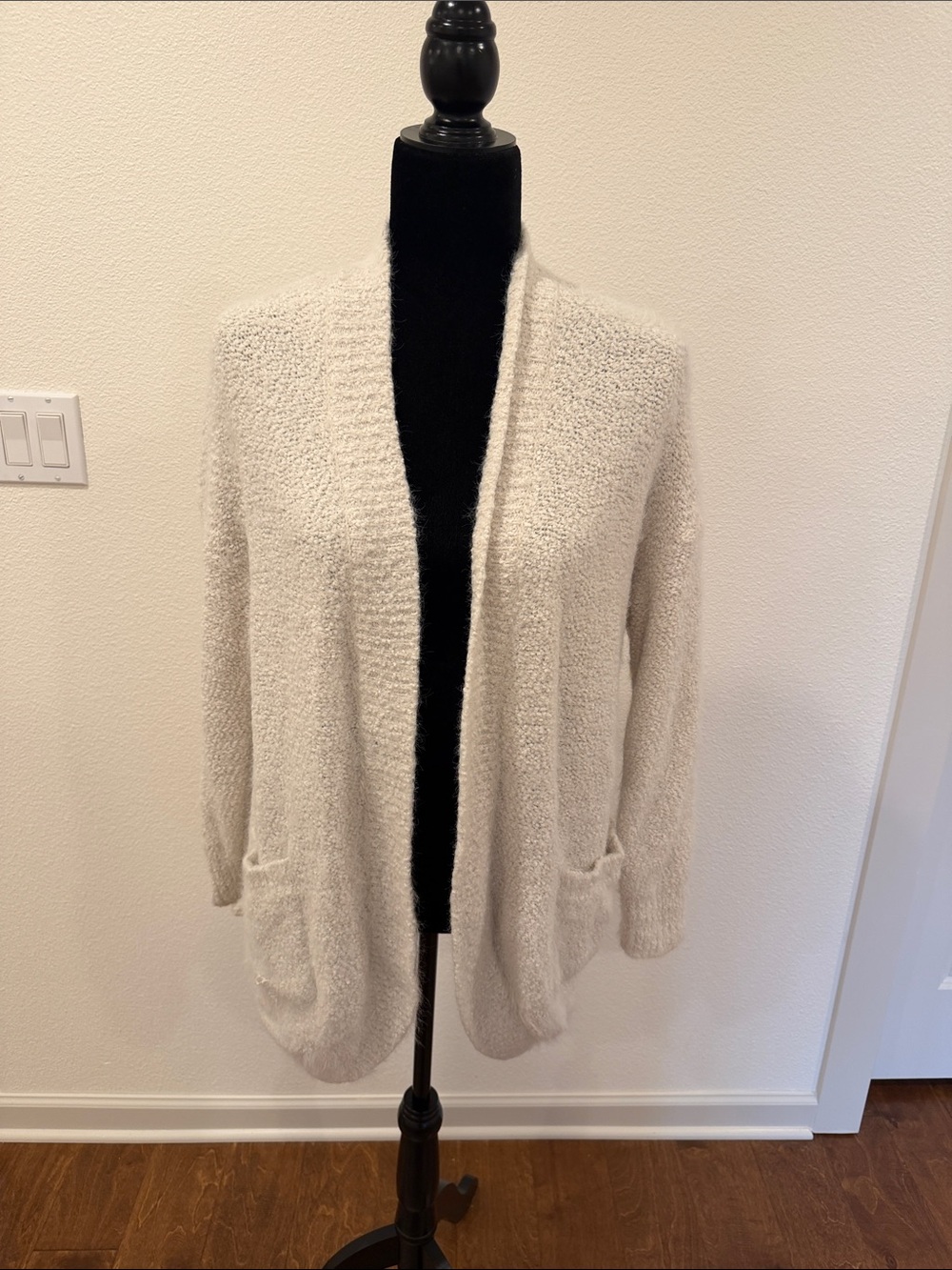 Altar’d state cream knit long cardigan sweater medium